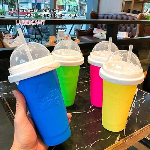 Vista 7 de Taza para Hacer Slushies, Taza Mágica de Batidos Congelados Rápidos, Taza de Enfriamiento de Doble Capa con Exprimidor, Máquina para Hacer Slushies