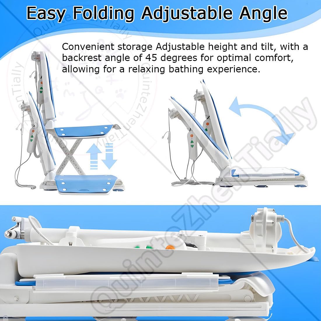 Elevador Silla Eléctrico,Elevadores Bañera Personas Mayores,Silla Elevadora Bañera Reclinable & Ligera,Altura Ajustable 60-480 Mm,para Personas Mayores,Pacientes A