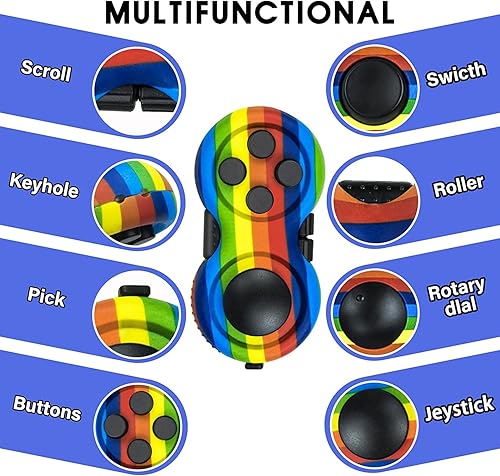 Miniatura 103 de WTYCD El Fidget Retro original: Juego de control clásico de goma Fidget Focus Toy con funciones de 8 vueltas y cordón - perfecto para aliviar