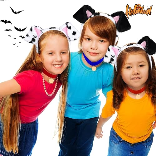 Miniatura 6 de Matiniy El disfraz de dálmata de los 101 días de escuela incluye diadema y cola de orejas de cachorro para niños, disfraz de fiesta de 100 días de