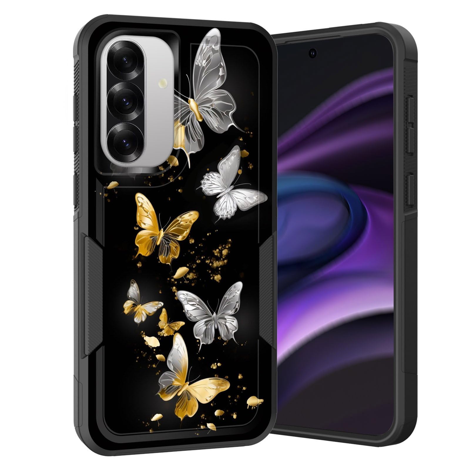 KJFHDJFDH for Galaxy A36 5G/A56 5G Case,Dual Layer Hybrid Heavy Duty Rugged Shockproof Hard PC +Soft Silicone Protective Case for Samsung Galaxy A36