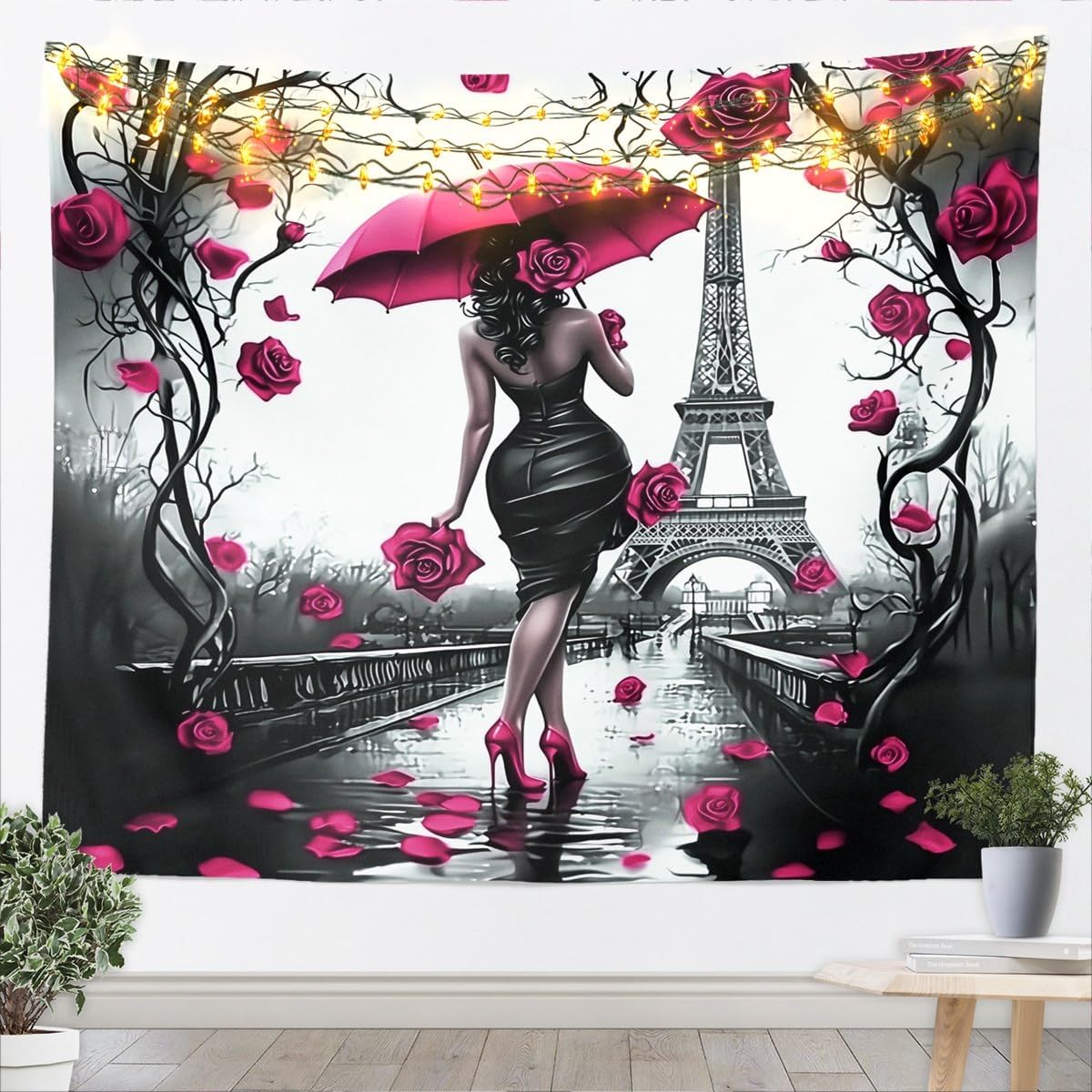 Black Girls Tapestry Girly African American Girls Tapestry for Bedroom Xlarge 70X92 Inches for Pink Magic Girl Princess Bow Decorations Wall Tapestry Fantasy Cat Butterfly Print Tapestry Aesthetic