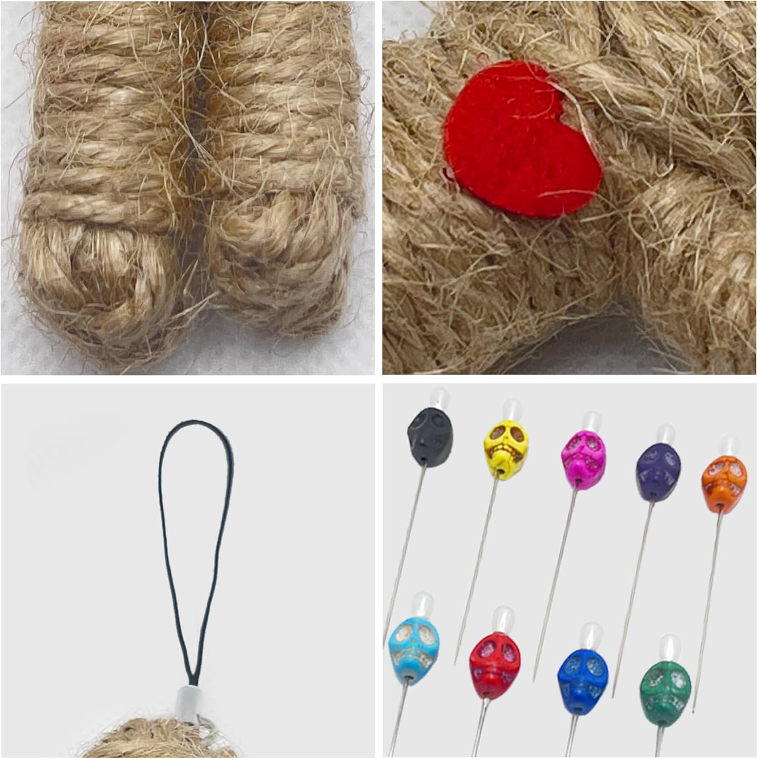 Voodoo Doll Set Includes Horror Doll, 9 Skull Pins, Ghost-Themed Soft Revenge Dammit Creepy Pin Holder with Resin and Metal Straight Pins for Stress Relief