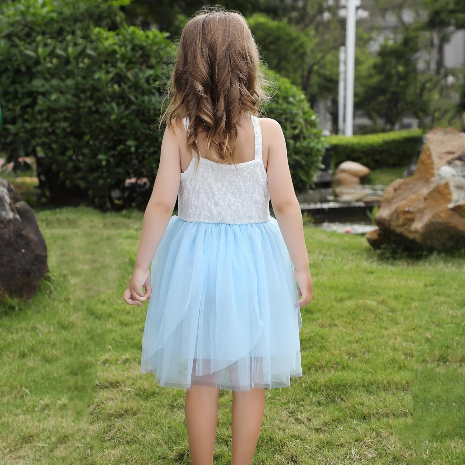 Baby Girl Tutu Dress Lace Strap Dresses A-Line Tiered Tulle Party Sundress for Birthday - Image 4