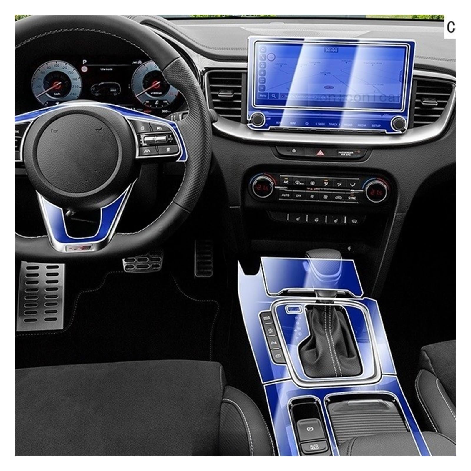 per K&ia XCEED 2022-2024 Pannello Cambio Console Centrale Pellicola Protettiva in TPU per Interni Auto Adesivo AntiGraffio Riparazione Pellicola Display Centrale