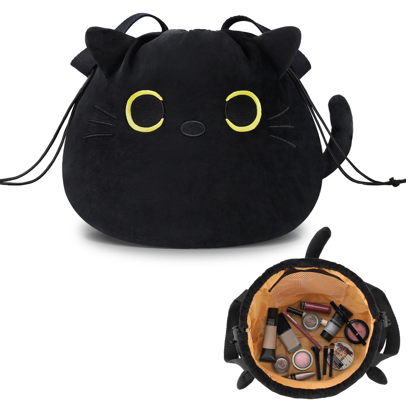 Funny Cat Drawstring Makeup Bag