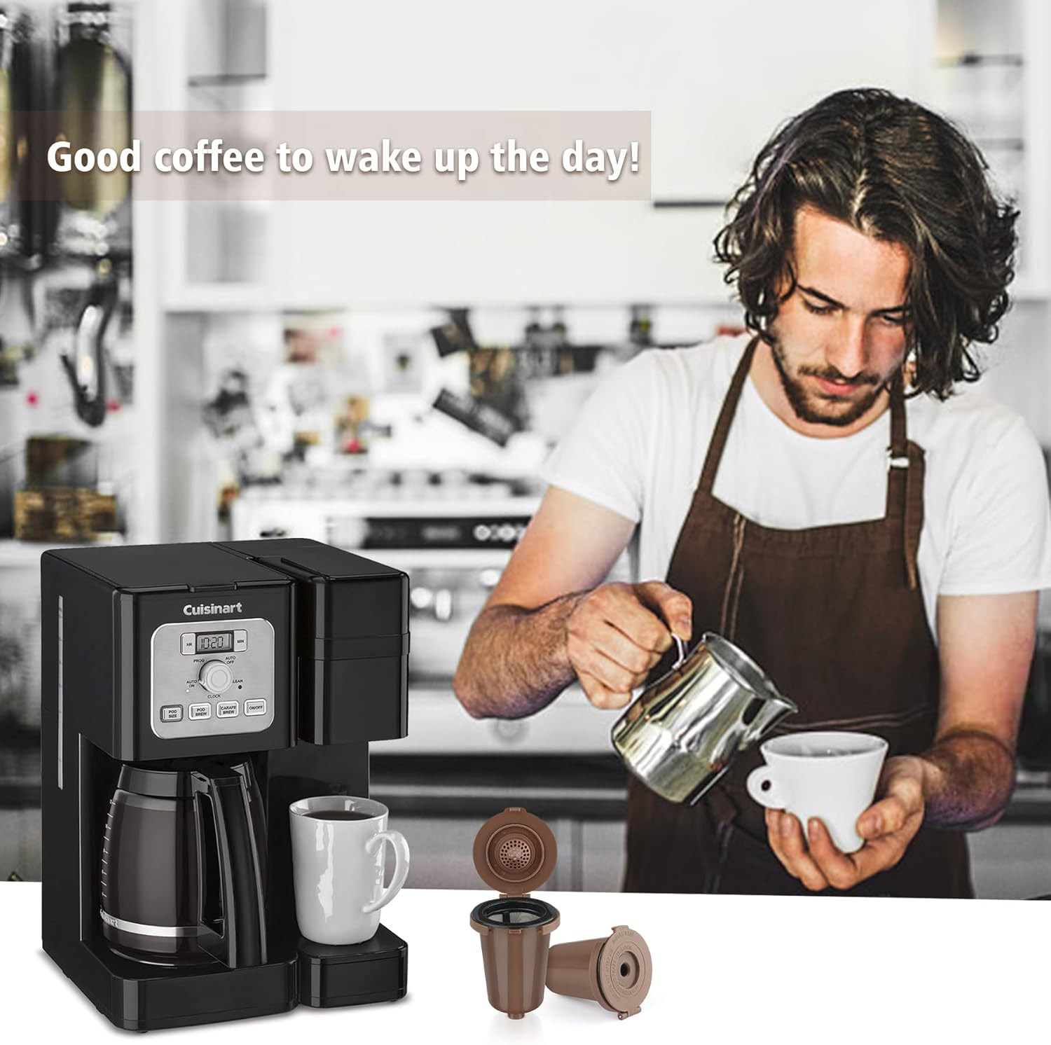 Newly upgraded Reusable Filter Cup for Cuisinart, Compatible with Cuisinart #SS-RFC HomeBarista Reusable Filter Cup, Brown (2 Pack) - Image 7