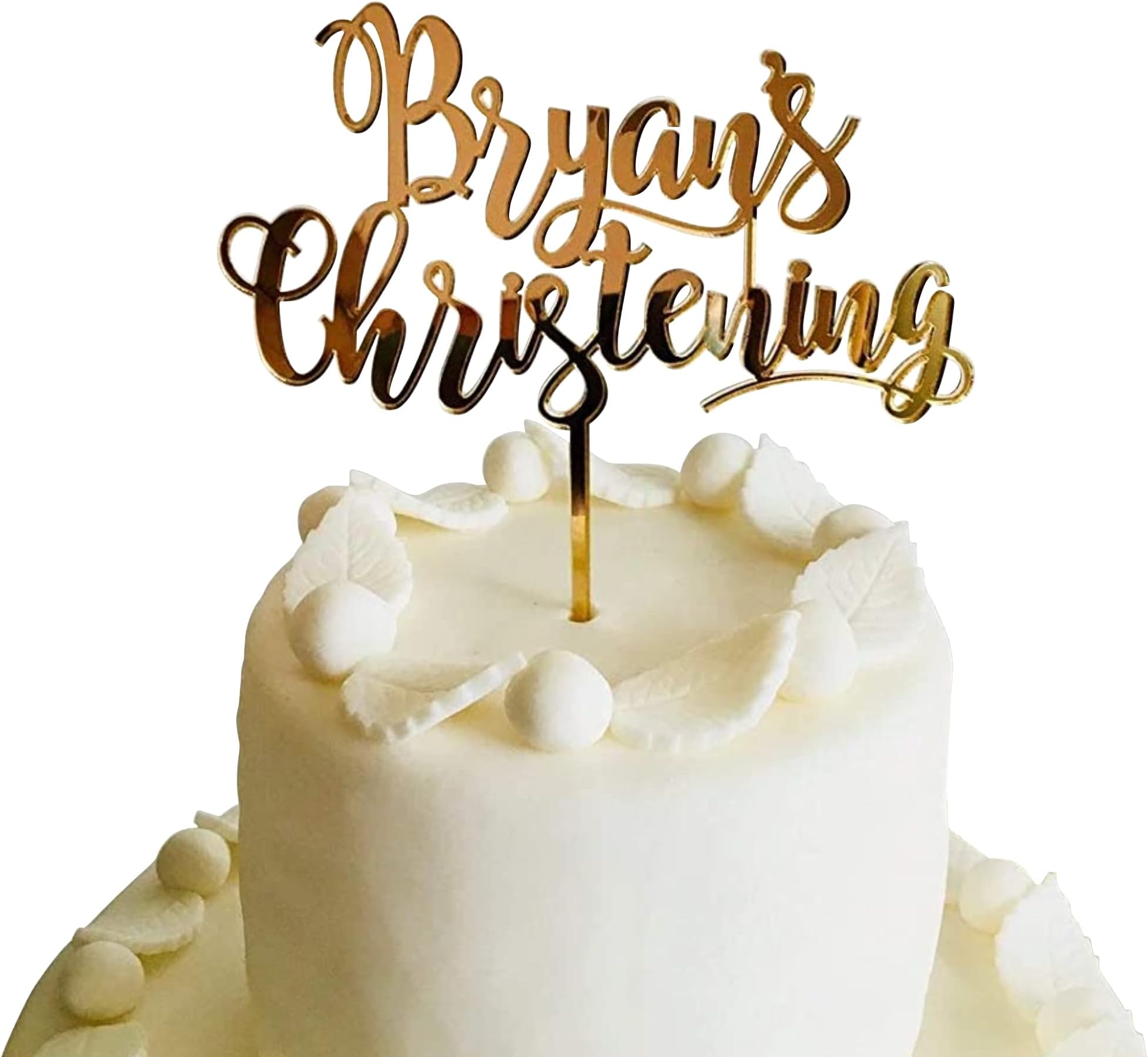 Personalised Christening Name Cake Topper Party Acrylic Cake Decorations Any Name First Communion Custom Baptism Cake Topper God Bless Wood Blessing Sign Customized Christening All Colours Calligraphy