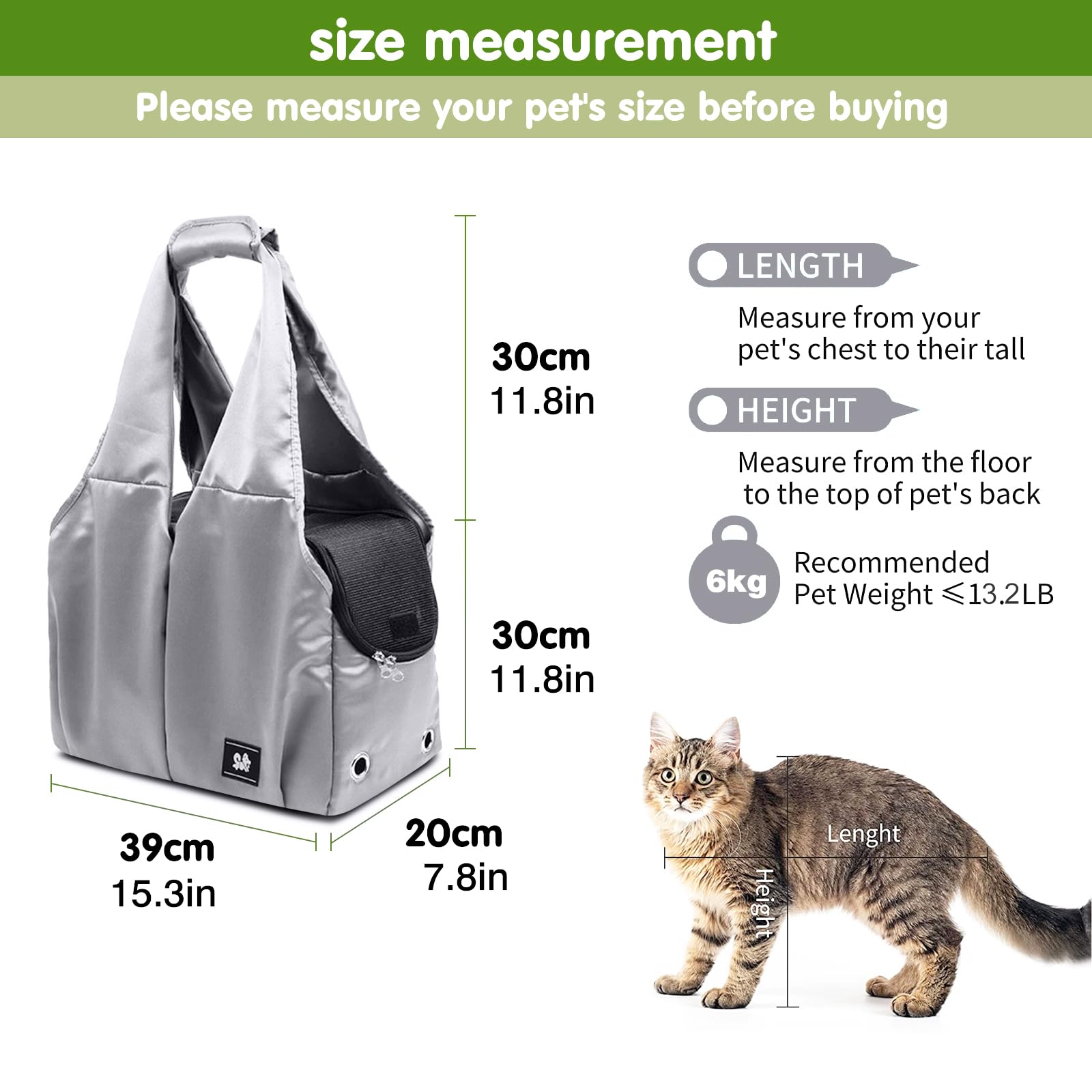 PETCUTE Sac Transport Chat Chien,Respirant Sac de Transport en Bandoulière pour Animal de Compagnie avec Tapis Solide,Souple Sac de Transport pour Chat Chien avec Sangle de Sécurité Interne