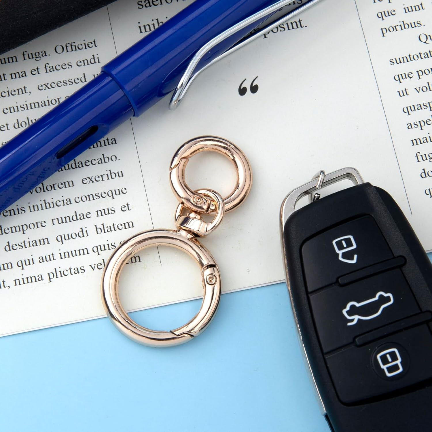 OIIKI 2 Sets Swivel Clasp Clips, Metal Swivel Snap Hook, Double Opening Key Chain Clip with Key Ring for DIY Crafts, Jewelry Clasps, Lanyard Making - Gold - Image 7