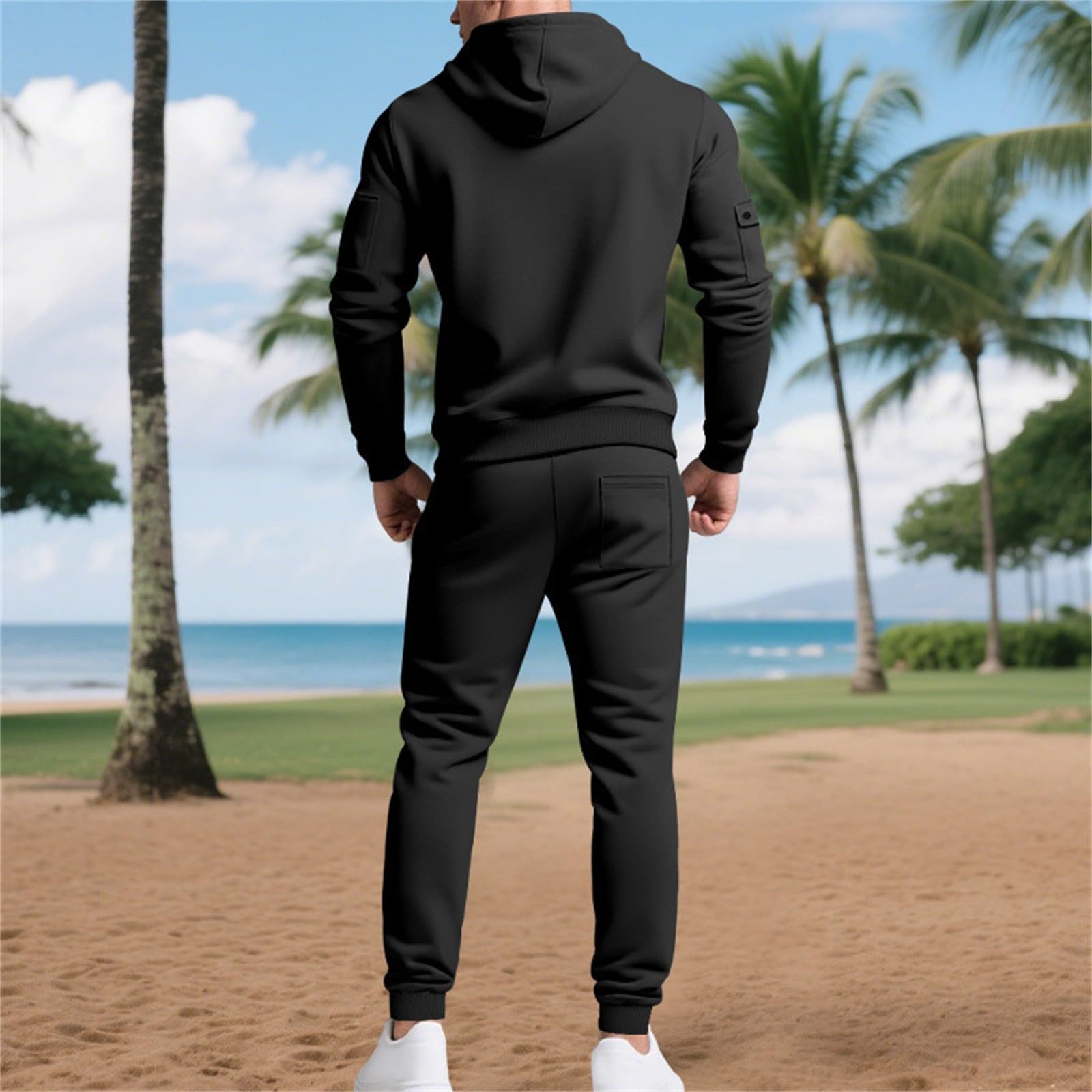 Chandal Hombre Completo Sudaderas con Capucha Térmico Entretiempo Streetwear