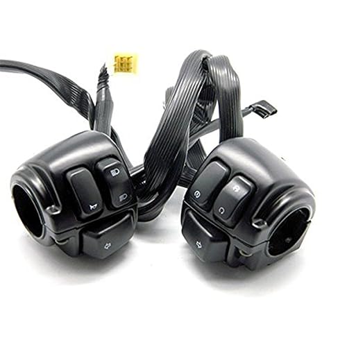Bocina de motocicleta faro de señal de giro negro interruptor de carcasa 1" manillar para 96-12 Dyna Softail Dyna V-Rod