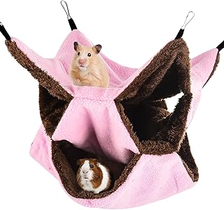 olyee Meerschweinchen Hängematte, Hängematte für Kleintiere, Kuschelhöhle Meerschweinchen, Weiche und Warme Haustiere Käfig Haustier Hängematte für Hamster, Frettchen Käfig product image