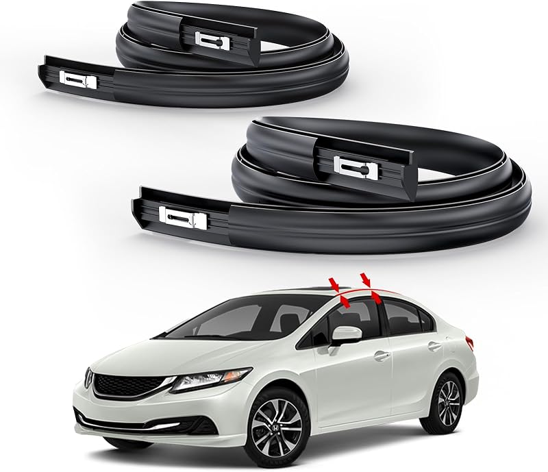 Kit de molduras de drenagem do teto ItranMc para Honda Civic Sedan 4 portas 2012–2015 – 2 unidades