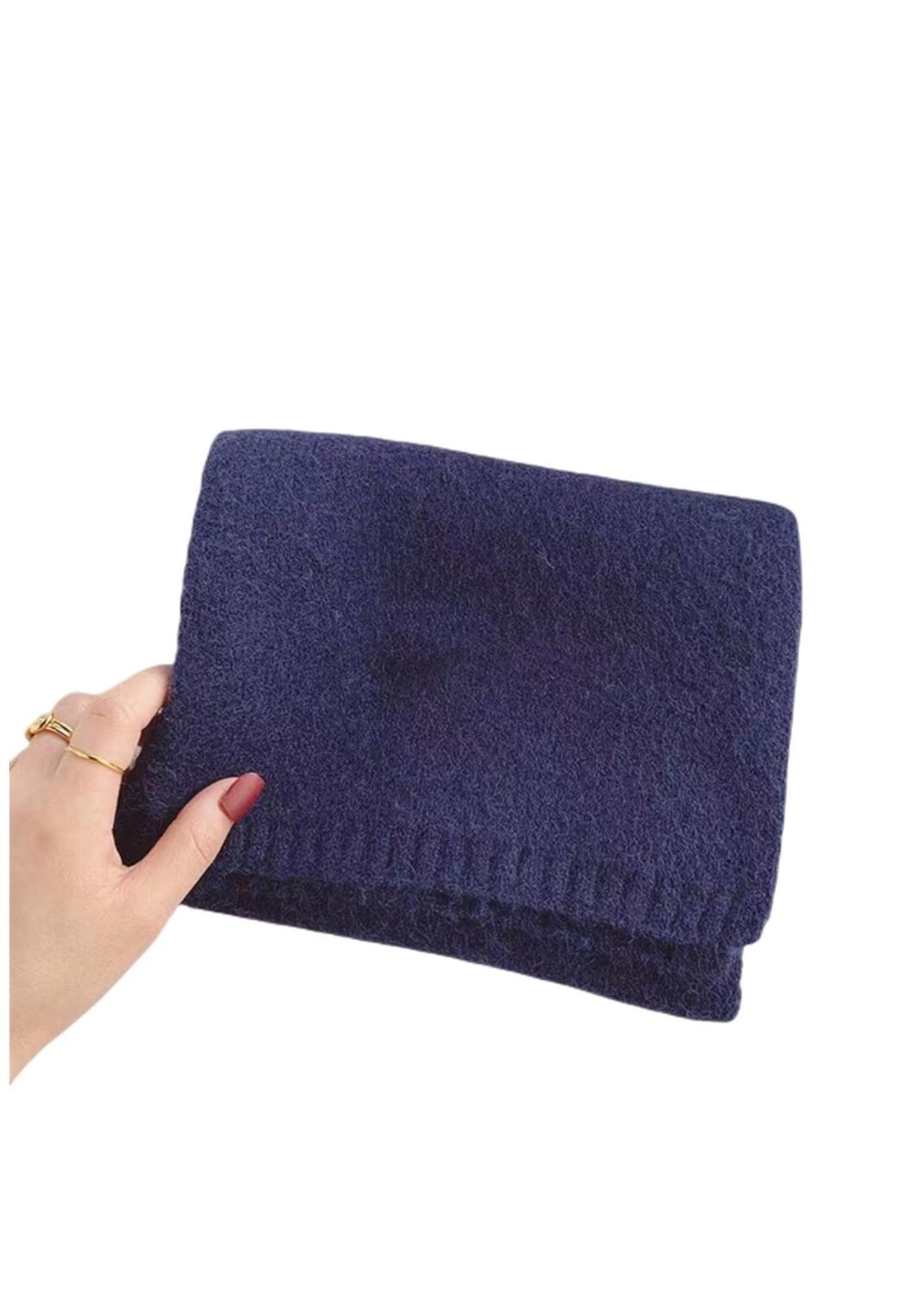 Bufandas De Punto Mujeres Autumn Invierno Color Sólido Bufanda Slim Tecklefief Suave Marrón Blanco Tibio Tibio Cuello De Lana Pashmina Chal