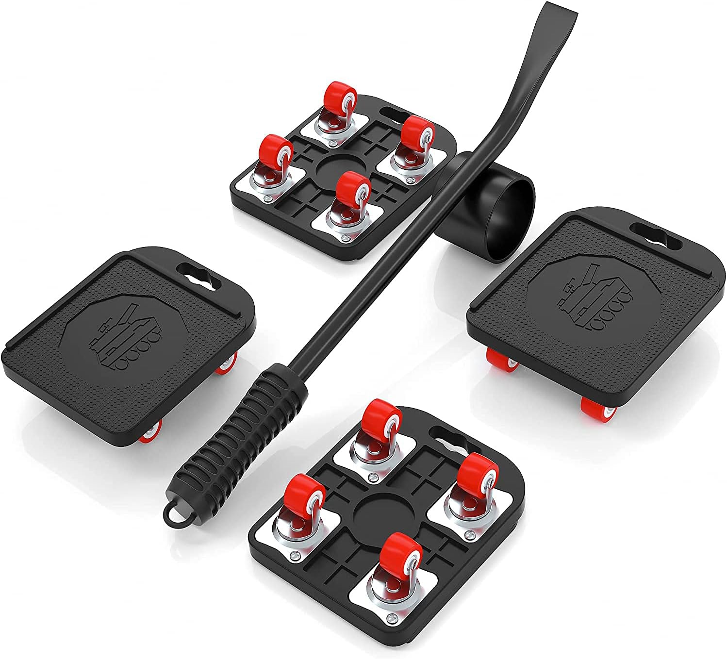 Furniture Moving Artifact Durable Lifter Household Heavy Duty Universal Wheel Roller Furniture Movers Lifter Heavy Appliance Lifting Furniture Moving Tool (Update-Black)