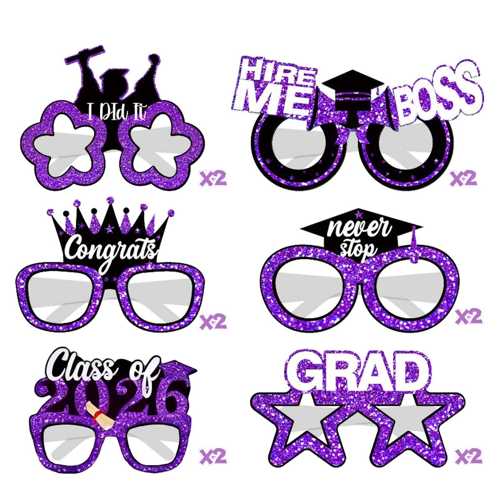 Photo 1 of ***MISSING PARTS***
Eclatjoy 12 Pcs 2026 Graduation Photo Booth Props - Purple & Black Glitter Graduation Glasses Props for Class of 2026 Celebrations, Graduation Party Decorations Supplies