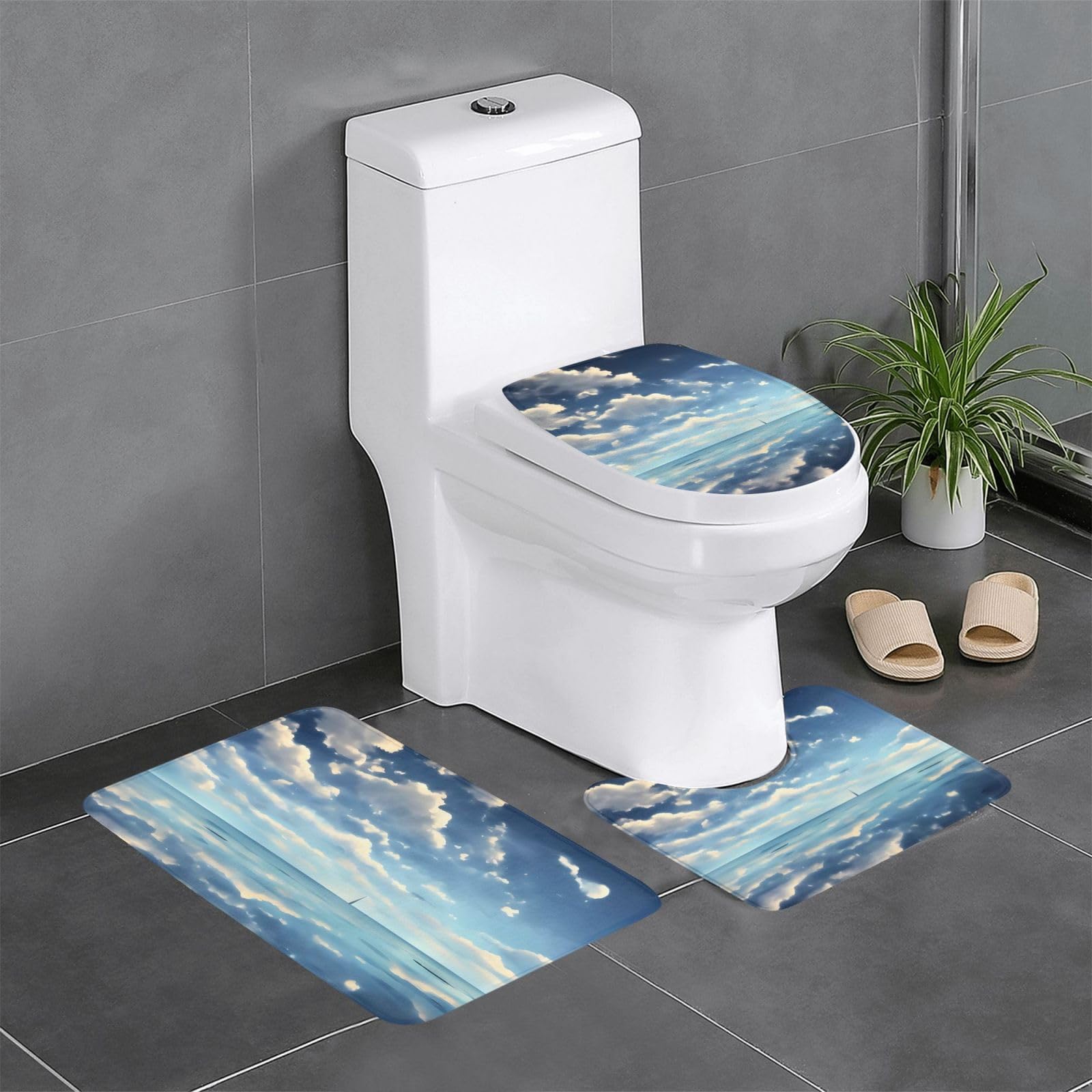 Tapis de salle de bain antidérapants lot de 3 absorbants et faciles à nettoyer