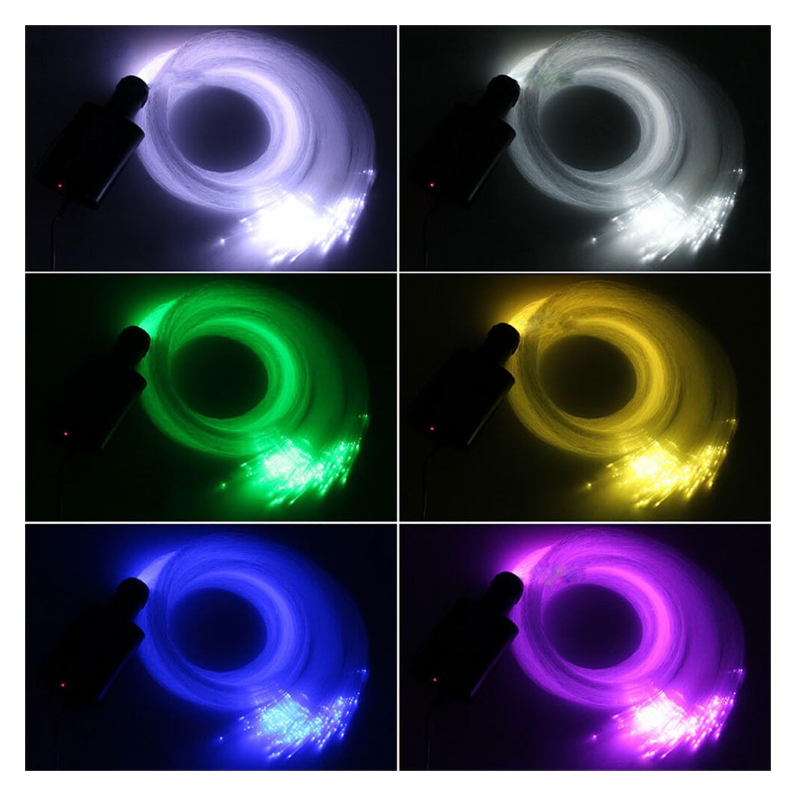 16 Kolorów RGB Samochodowa Gwiazda LED Lampa Sufitowa Gwiaździste Niebo 60/150/200/300/450 Sztuk Światłowód Auto Wnętrze Samochodu Nastrojowa Lampa Możliwość Przyciemniania(60Pcs 0.75mm 2m)