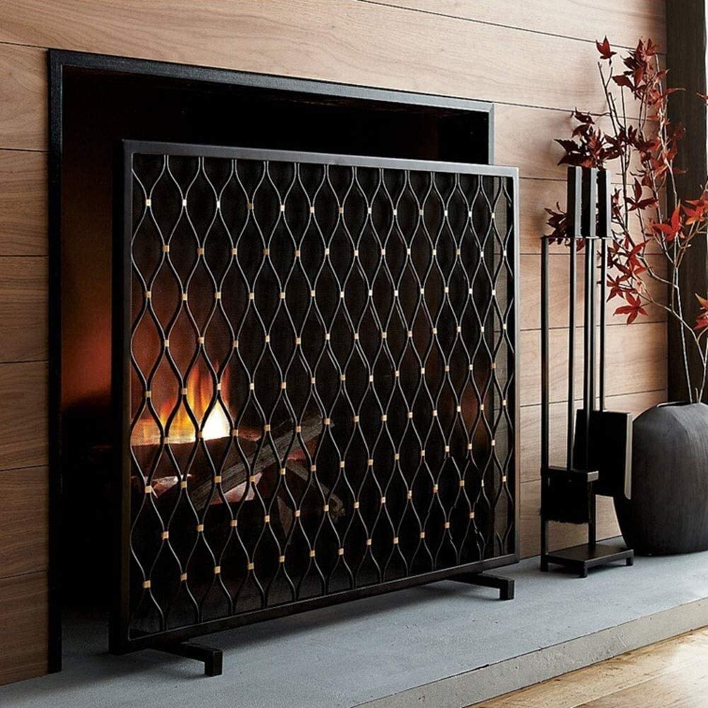 Pannello parascintille, Pannello parascintille in Ferro, barriera antiscintilla con Design Intagliato, Protezione del caminetto di Sicurezza in Rete Metallica per Legno,