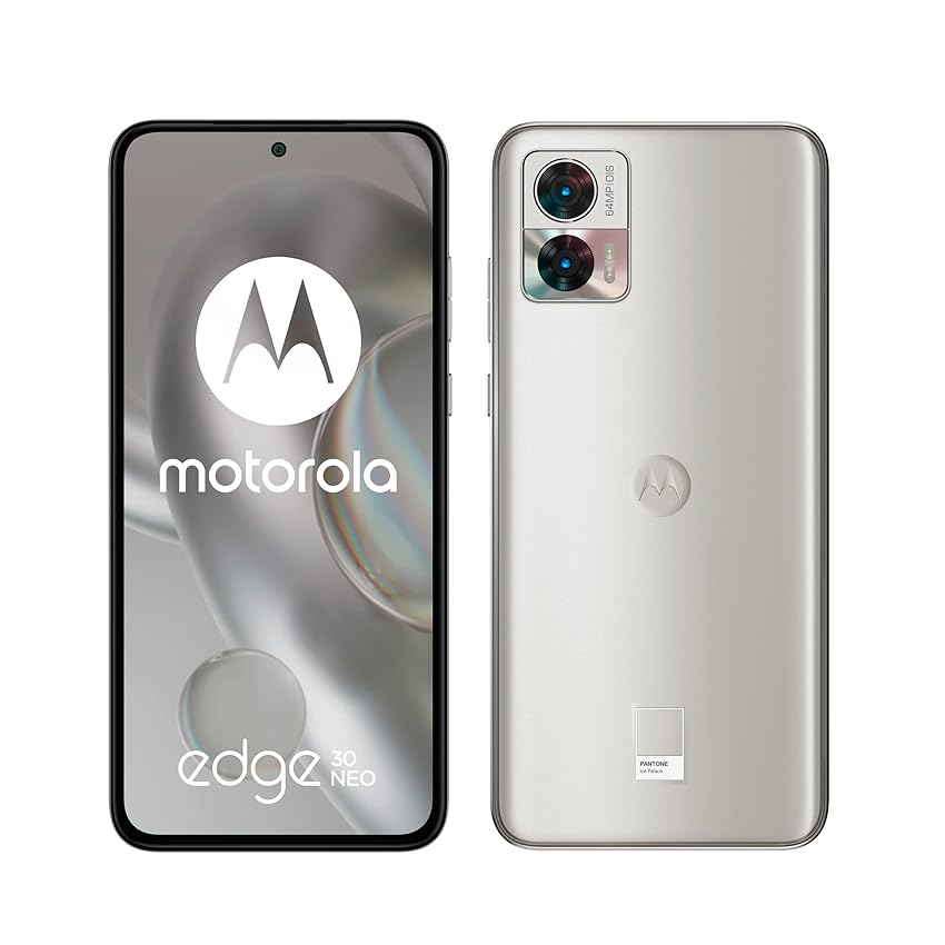 Immagine del prodotto Motorola Moto Edge 30 Neo (Display 6.2'' 120Hz OLED FHD+, 5G, Dual Camera 64MP, Qualcomm Snapdragon 695, batteria 4020 mAh, 8/128 GB, Dual SIM, Android 12, Cover Inclusa), Silver