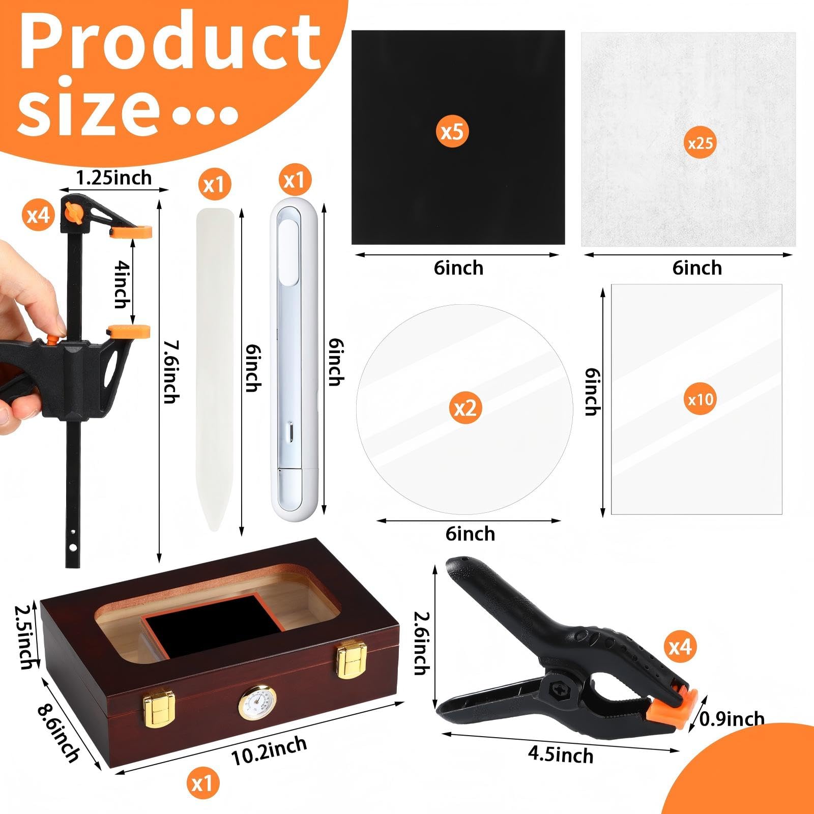 Grinsvalley Il kit per la pulizia delle carte sportive include 1 scatola idratante, 2 fogli acrilici, 8 morsetti in plastica, 5 tamponi, 1 cartella per ossa, 1 penna termica, 10 fogli di PC, 25 carta