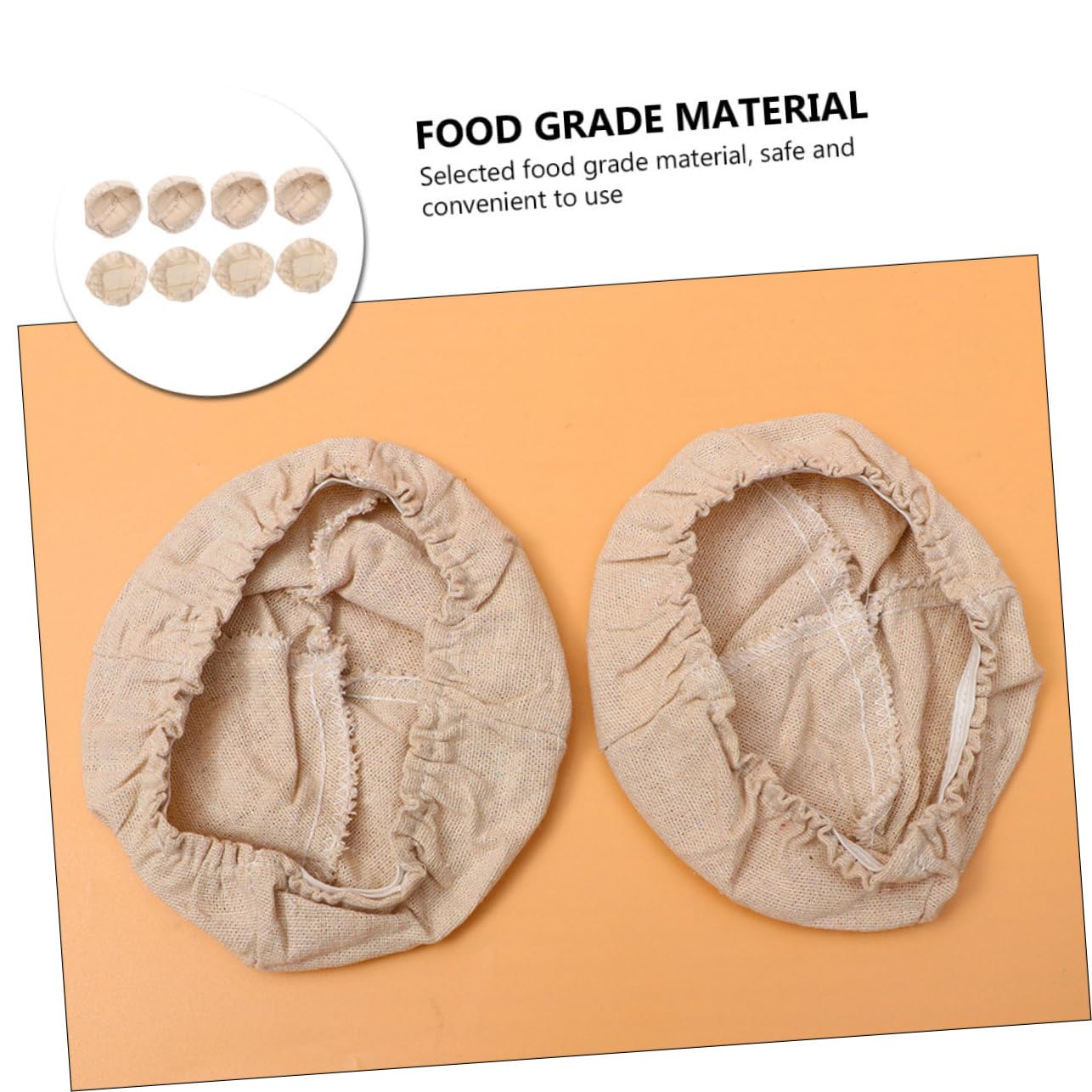 MAGICLULU 2 Sätze Gärkorb-stoffabdeckung Brotkorbauskleidung Lebensmittelbehälter Mit Deckel Brotteig Fermentations Abdeckung Brotteig Fermentationskorb Abdeckung Backgerät Khaki 8 Stück * 2