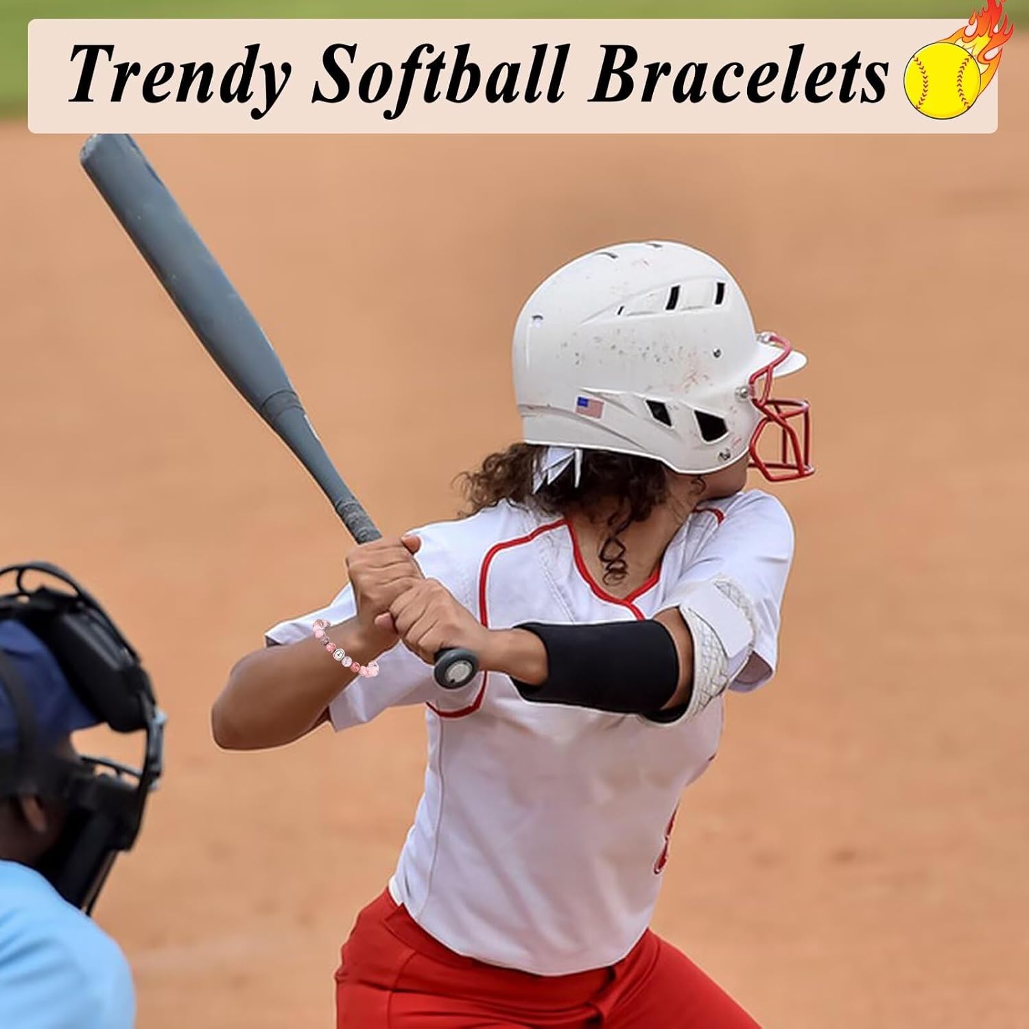 Softball Gifts: Girls Softball Bracelets, Pink, 7"-11" (Adjustable), Perfect for Teen Girls, Daughter, Granddaughter, Coach, Team Gifts - Image 3
