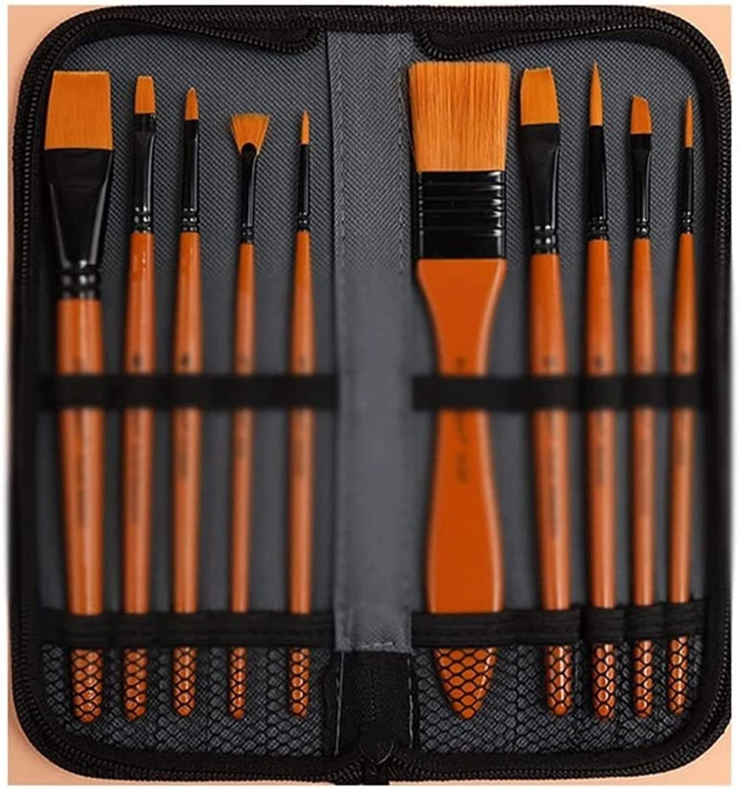 10 sztuk akwarela obraz olejny wielofunkcyjny nylonowy pędzel z torbą materiałową artykuły plastyczne zestaw pędzli (kolor: A)