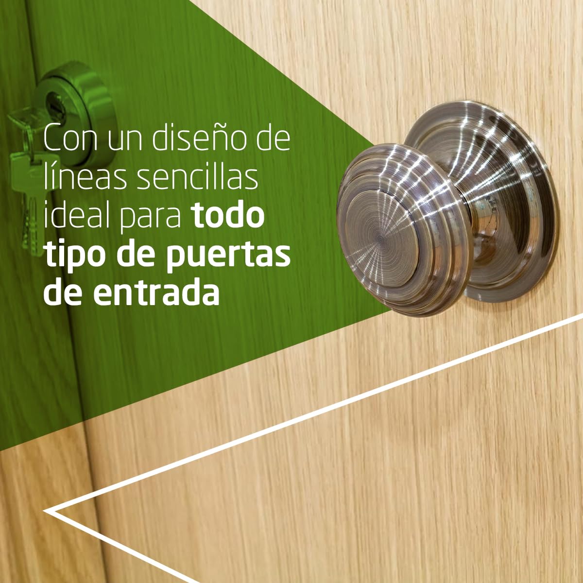 Amig - Pomo de Puerta - Fabricado en Latón - Tirador: Ø76 mm - Cuero -Macizo - Resistente al Frotamiento, Óxido y Corrosión