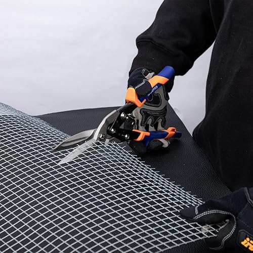 Miniatura 5 de Tijeras de aviación de 10" 12" (rectaizquierdaderecha), cortador de metal de acción compuesta, tijeras de corte de estaño resistentes