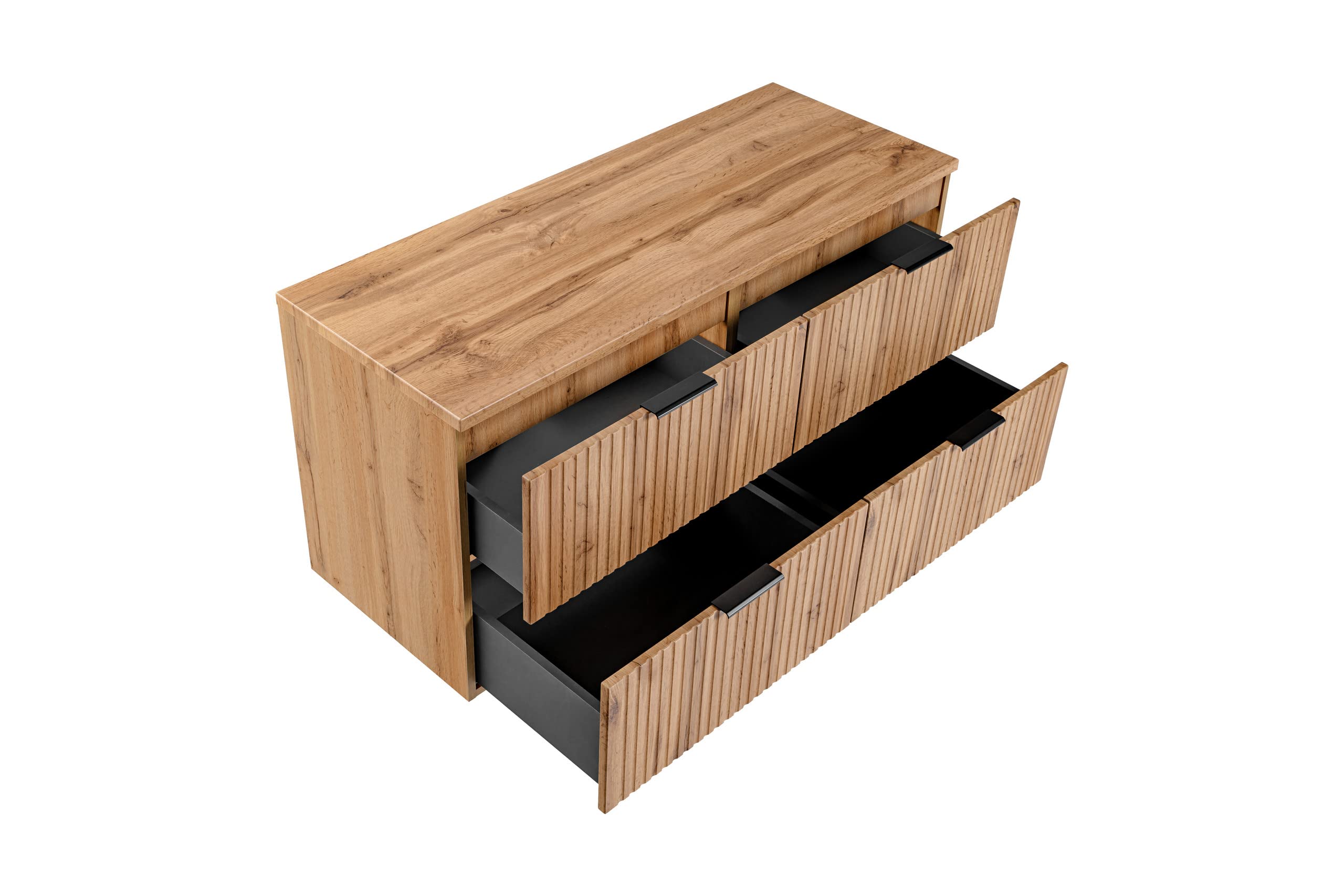 PIASKI Mueble de Lavabo Doble 120 cm ADEL Oak, Con Encimera o Empotrado, Colgante, Para Baño (Con Encimera)