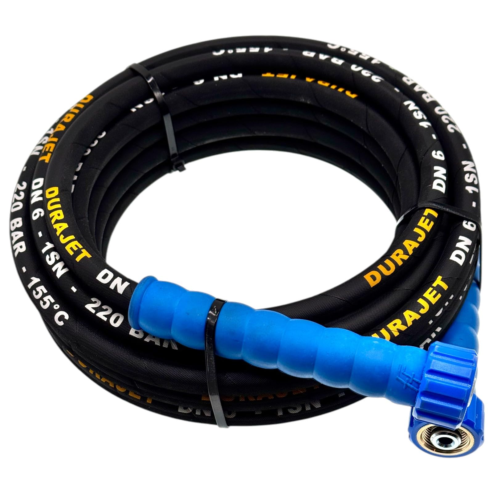 M&M Smartek Tubo ad alta pressione per idropulitrice Kärcher Kranzle, 220 bar, 2 x M22 IG Profi – DURAJET – Inserto filo resistente all'abrasione, resistente alle temperature, blu (10 metri)