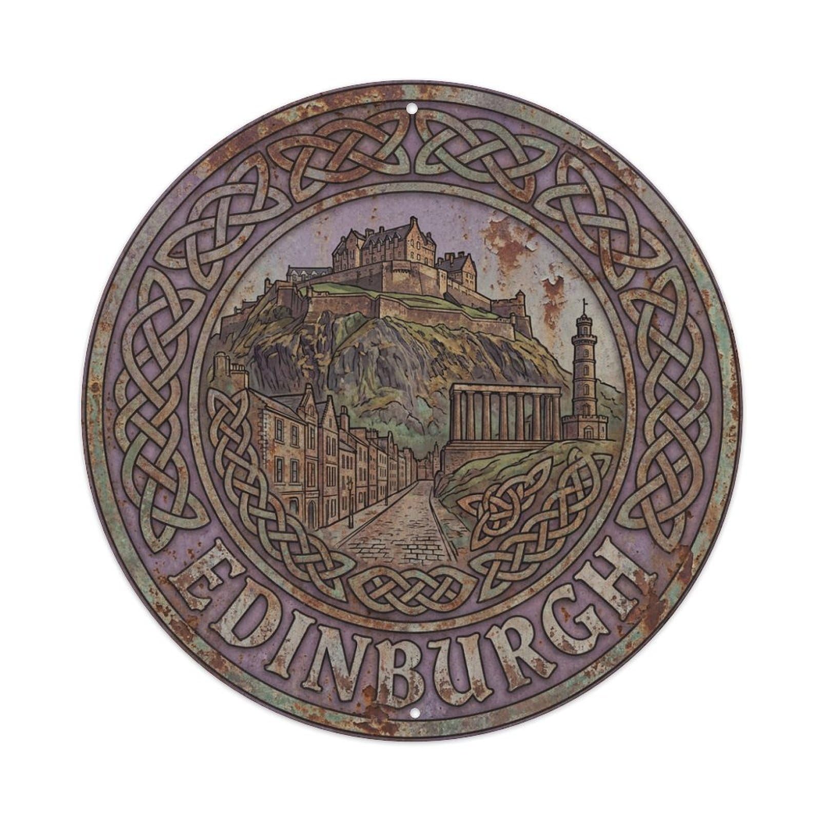 Vintage Travel Scotland Edinburgh Metal Tin Sign