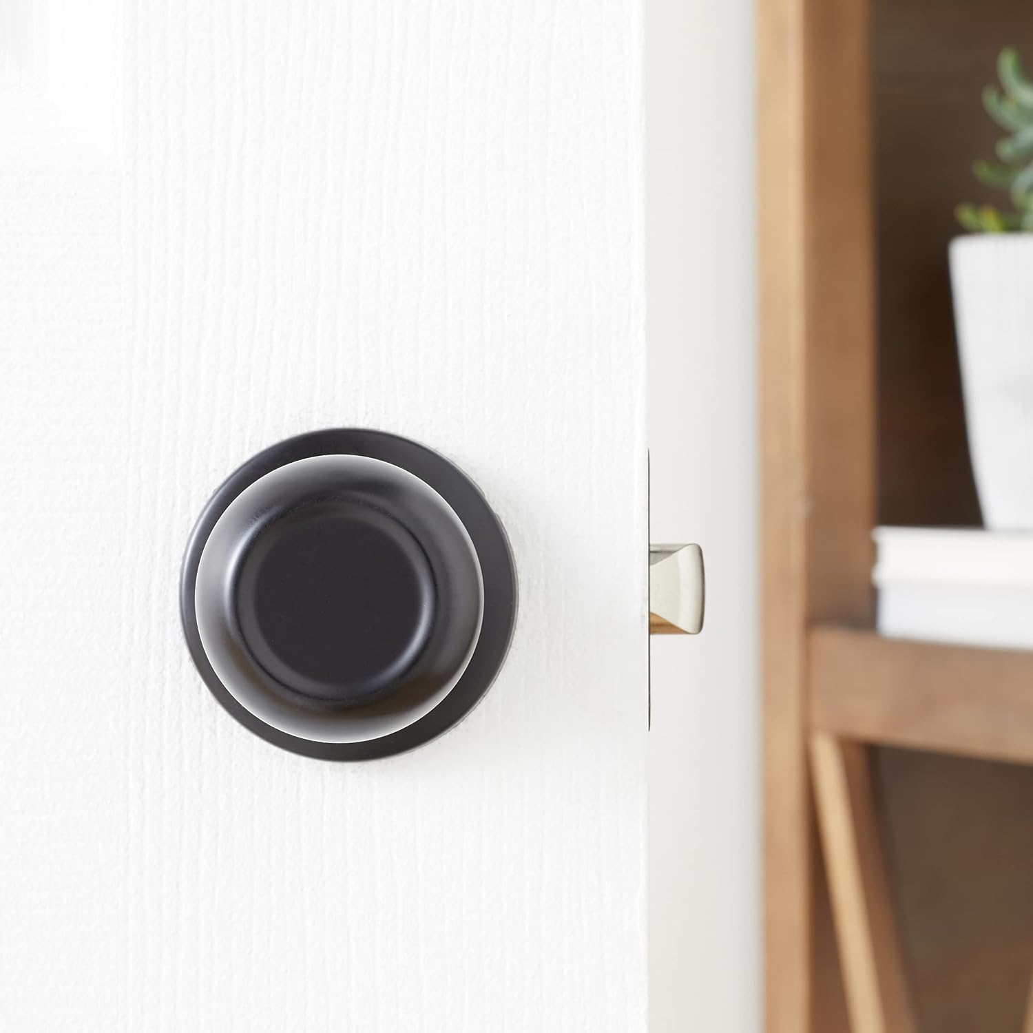 Amazon Basics Closet Door Knob, Coastal, Matte Black
