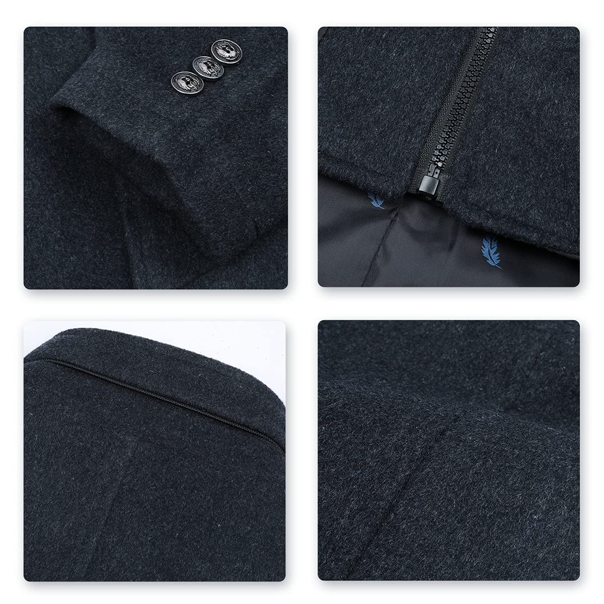 YOUTHUP Abrigo de Hombre 2 en 1 Elegante Invierno Trinchera Chaqueta de Negocios