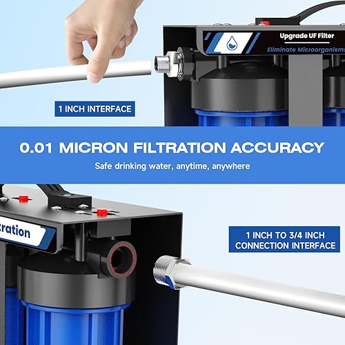 Miniatura 7 de Sistema de filtro de agua para RV, filtración de agua de 5 etapas para caravanas y cámperes, 0.01 micras filtra sedimentos, cloro, Vocs, metales
