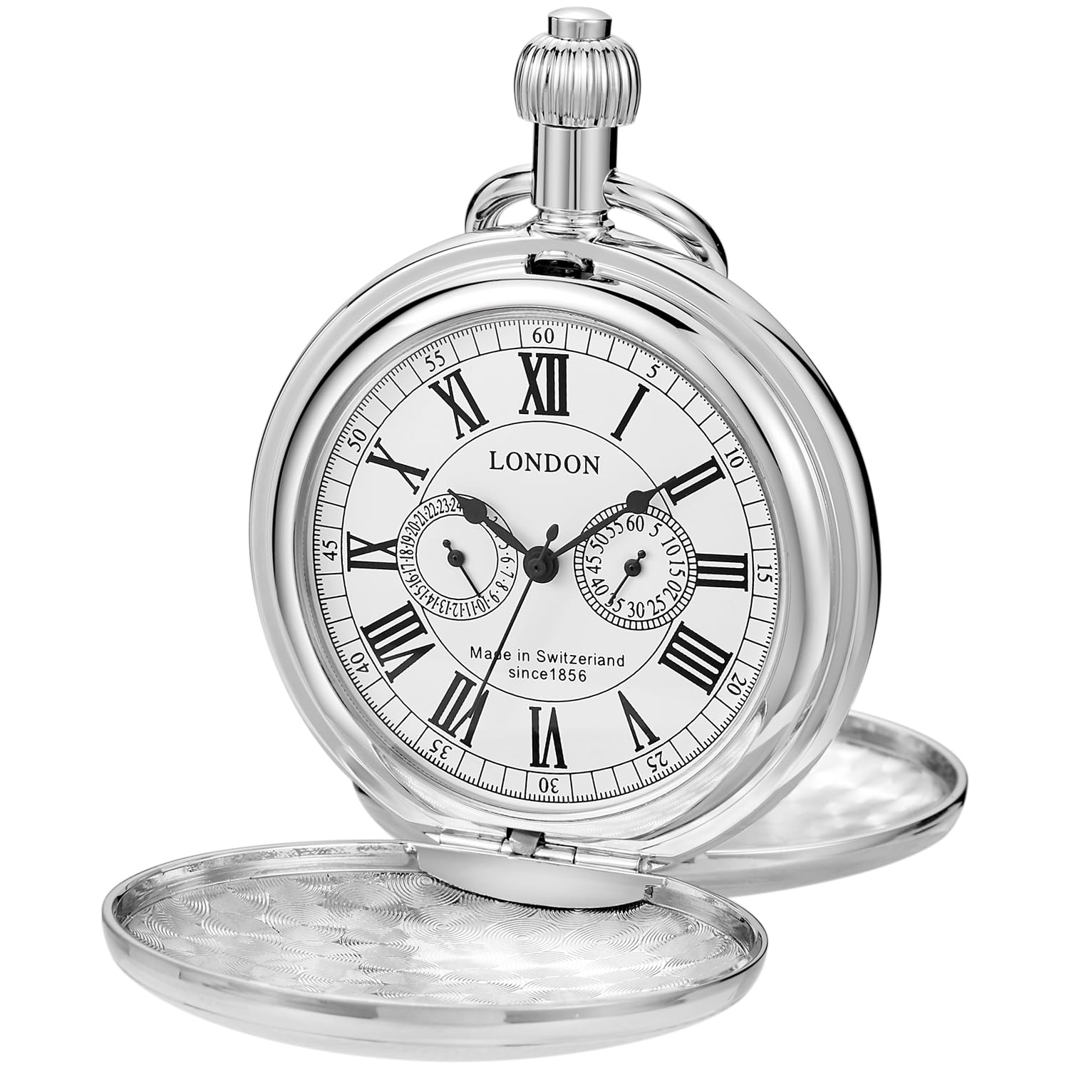 Vintage Full Copper Men's Mechanical Pocket Watch with Chain