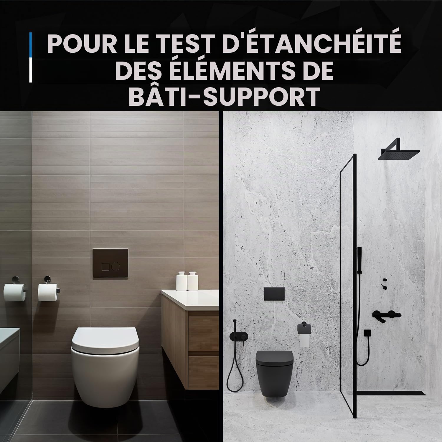 kör4u Pièce de test et entonnoir pour le contrôle d'étanchéité, pour l'évacuation et l'élimination des eaux de construction et des eaux sales