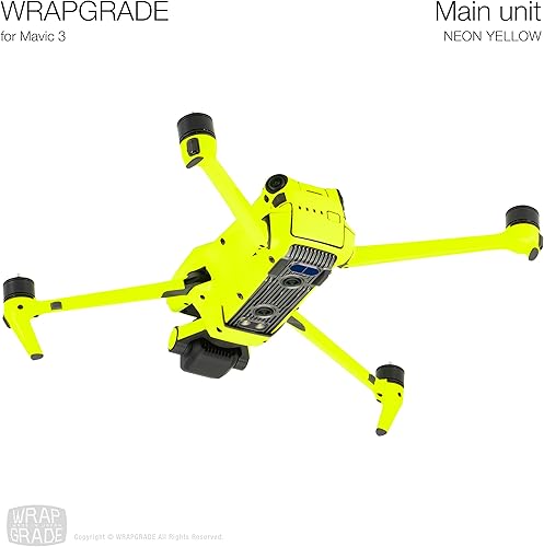 Miniatura 5 de WRAPGRADE Adhesivos de piel completa para DJI Mavic 3  Mavic 3 Classic (amarillo neón)