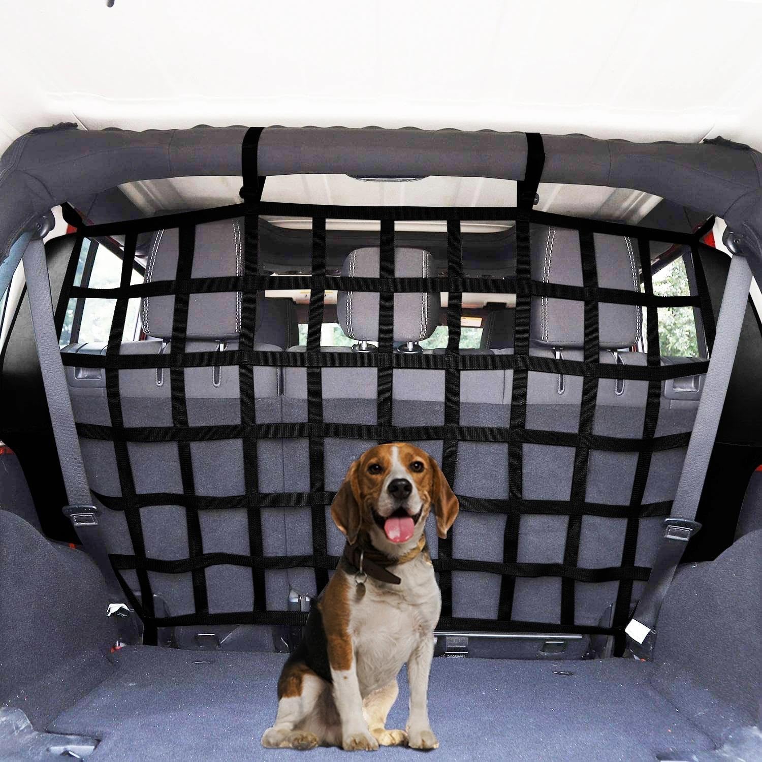 Rete Portaoggetti Auto Rete Di Protezione Per Cani E Gatti Divisorio Di Sicurezza Per Sedili Posteriori Dell'auto Per Jeep Per Wrangler JK JL 2007-2023 Rete di Stoccaggio