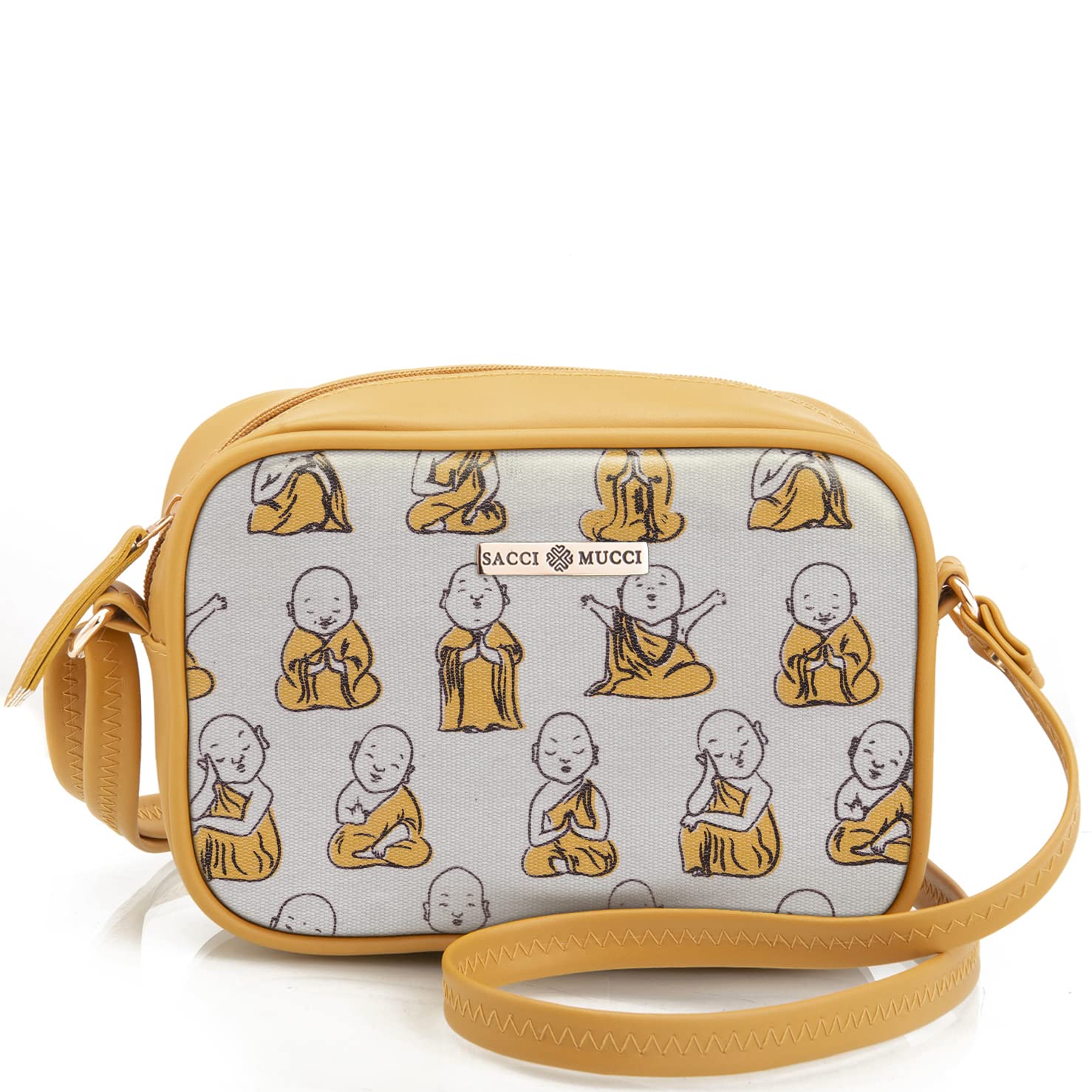 See full amazon price history chart for SACCI MUCCI Cross Body Sling Bag | Womens sling bag | Bags for women | Crossbody handbag | Sling handbag- Cute Monk Design Print (Mustard) SACCI MUCCI Cross Body Sling Bag | Womens sling bag | Bags for women | Crossbody handbag | Sling handbag- Cute Monk Design Print (Mustard) (B0C53XT99K) Amazon Price History, Amazon Price Tracker
