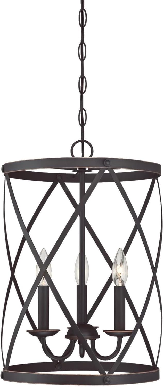 Westinghouse Lighting 6303700 Isadora Three-Light Indoor Chandelier, Oil Rubbed Bronze Finish with Highlights,
