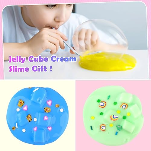Miniatura 3 de Paquete de 4 cubos de gelatina de mantequilla, medio transparente, perfumada crema, masilla de masilla para niñas y niños, regalos de fiesta, suave