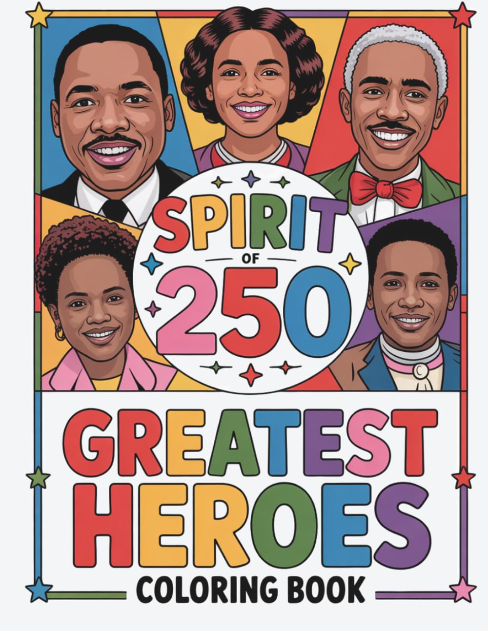 Spirit of 250 Years: Great Heroes Coloring Book for Kids and Adults: A Creative Coloring Journey Featuring Inspiring Leaders, Changemakers, and Historical Figures