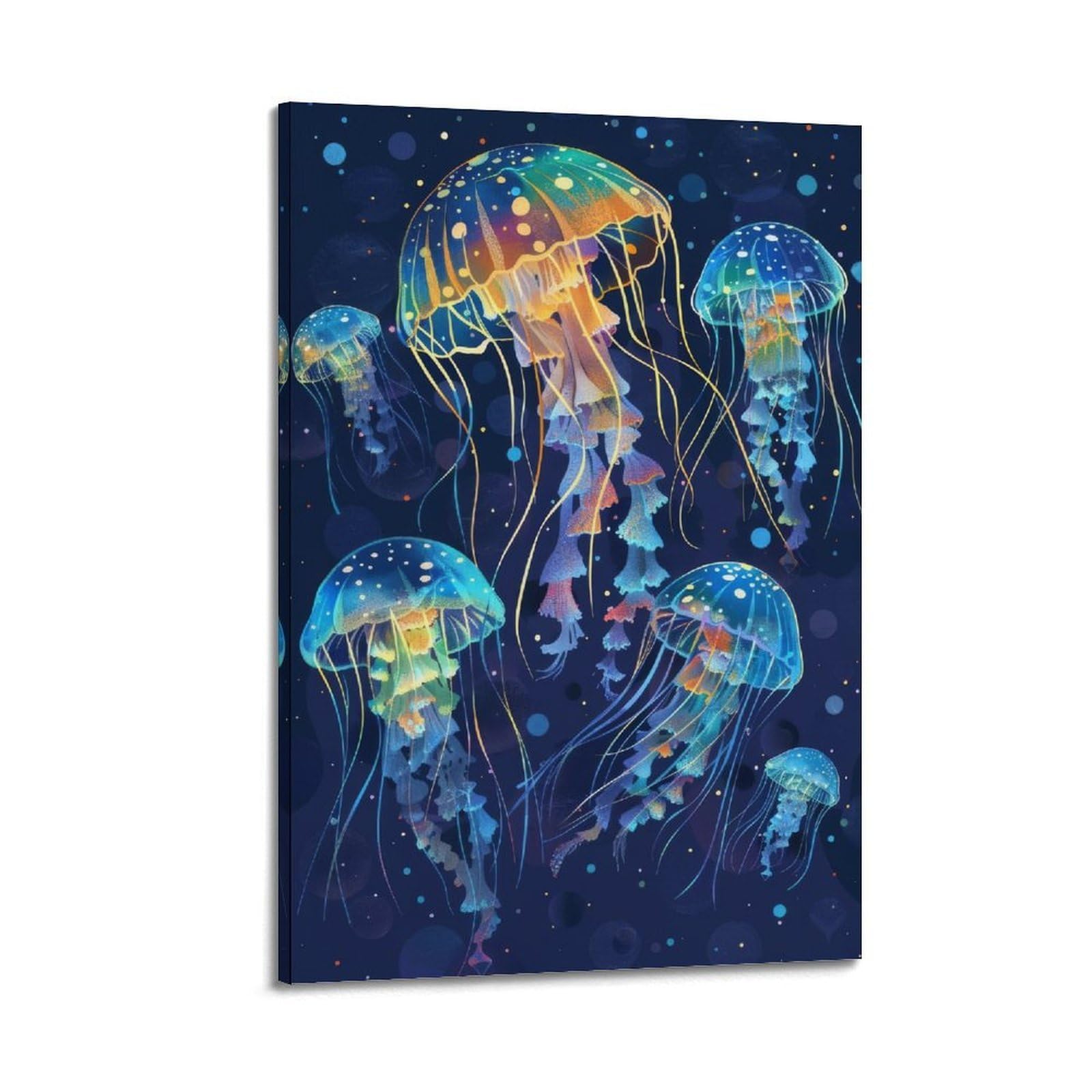WPHSFX Marine Animal Poster Radiant Jellyfish Ensemble Poster Decorative Painting Canvas Wall Posters And Art Picture Print Modern Family Bedroom Decor Posters 20x30inch(50x75cm)