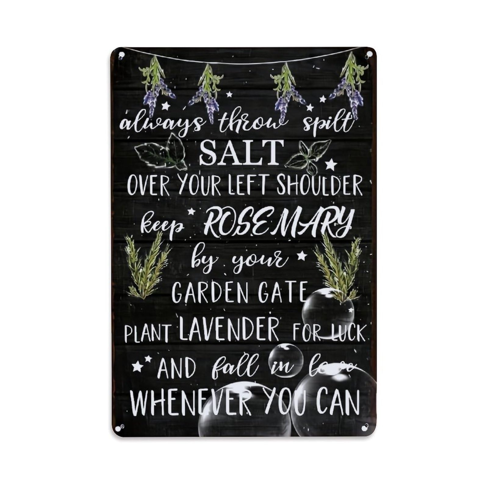 Always Throw Spilt Salt Retro Metal Tin Sign, Vintage Metal Poster for home, Gaming Room, Studio Workshop,Bar,Garage Wall Art Decor 8x12 Inch