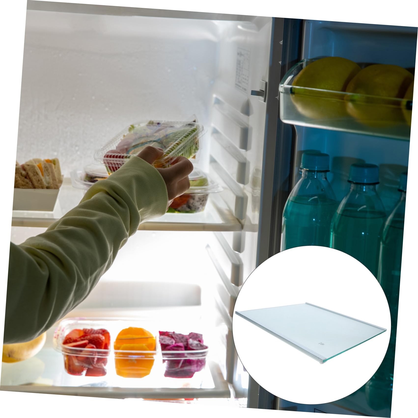 SHINEOFI Ripiano in Vetro Temperato per Frigorifero Divisorio Resistente e Facile da Pulire per Organizzare gli Spazi Interni del Frigo