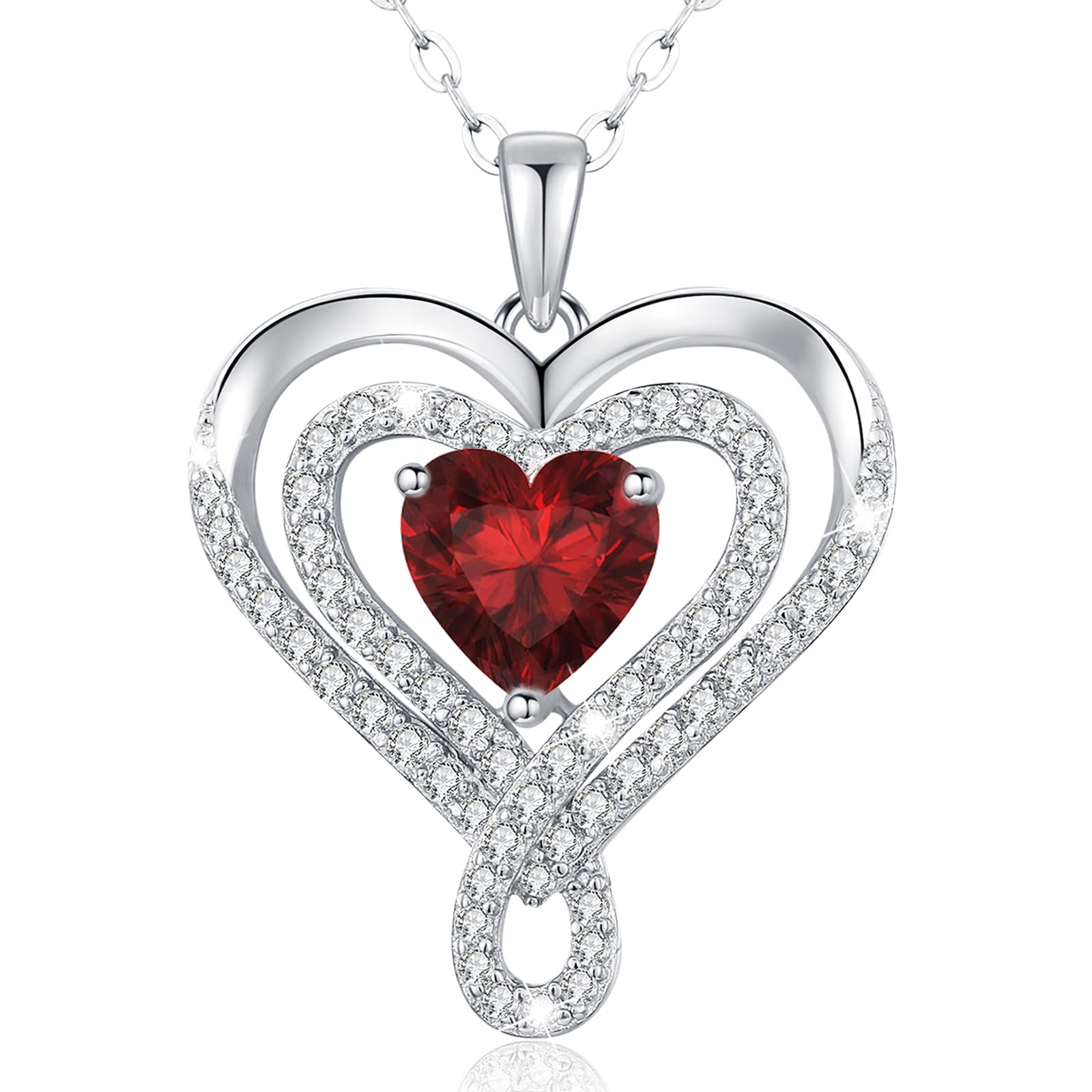 Collar Mujer Plata de Ley 925 con Colgante Corazon Joyas Regalos para Mujer | Corazon Collares Regalo Cumpleaños Novia Mamá Navidad Aniversario día de San Valentín