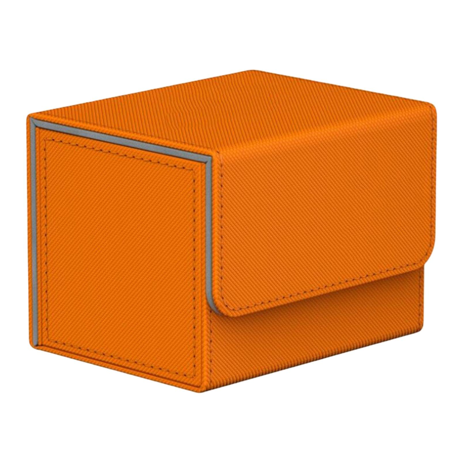 WOVEBIUS Sturdy Trading Card Deck Box Storage for Card Protective Carrying Orange,104x83x73mm